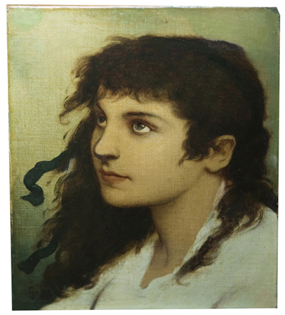 photograph of Max, 1905 - 400_Gabriel_von_Max,_Woman_with_Windblown_Hair,_oil_on_canvas,_Daulton_Collection,_Jack_Daulton