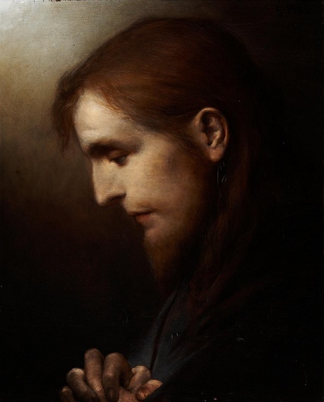 photograph of Max, 1905 - 460_Gabriel_von_Max,_Betender_Praying_,_oil_on_canvas,_47_x_38_cm,_signed,_Daulton_Collection